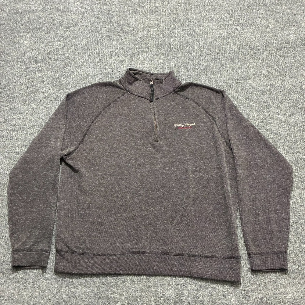 Camp David‎ Mens Quarter Zip Pullover Sweatshirt XL Gray Embroidered Logo Casual